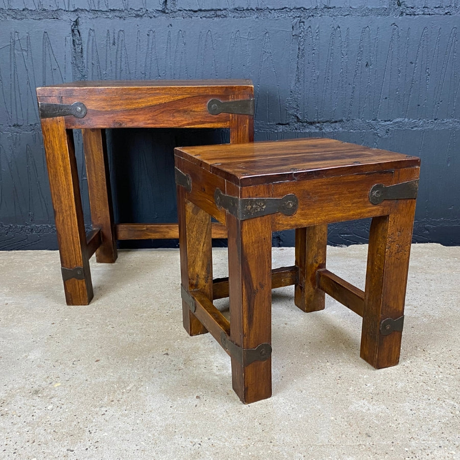 Nest of 2 Tables - Dark Wood