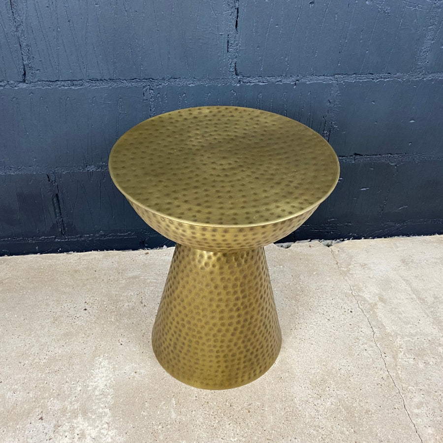 Hammered Brass Colour Side Table