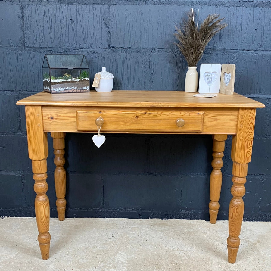 Vintage Pine Desk with Drawer