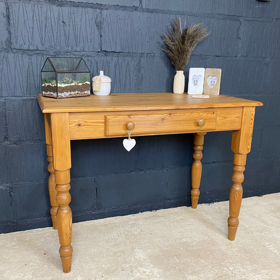 Vintage Pine Desk with Drawer